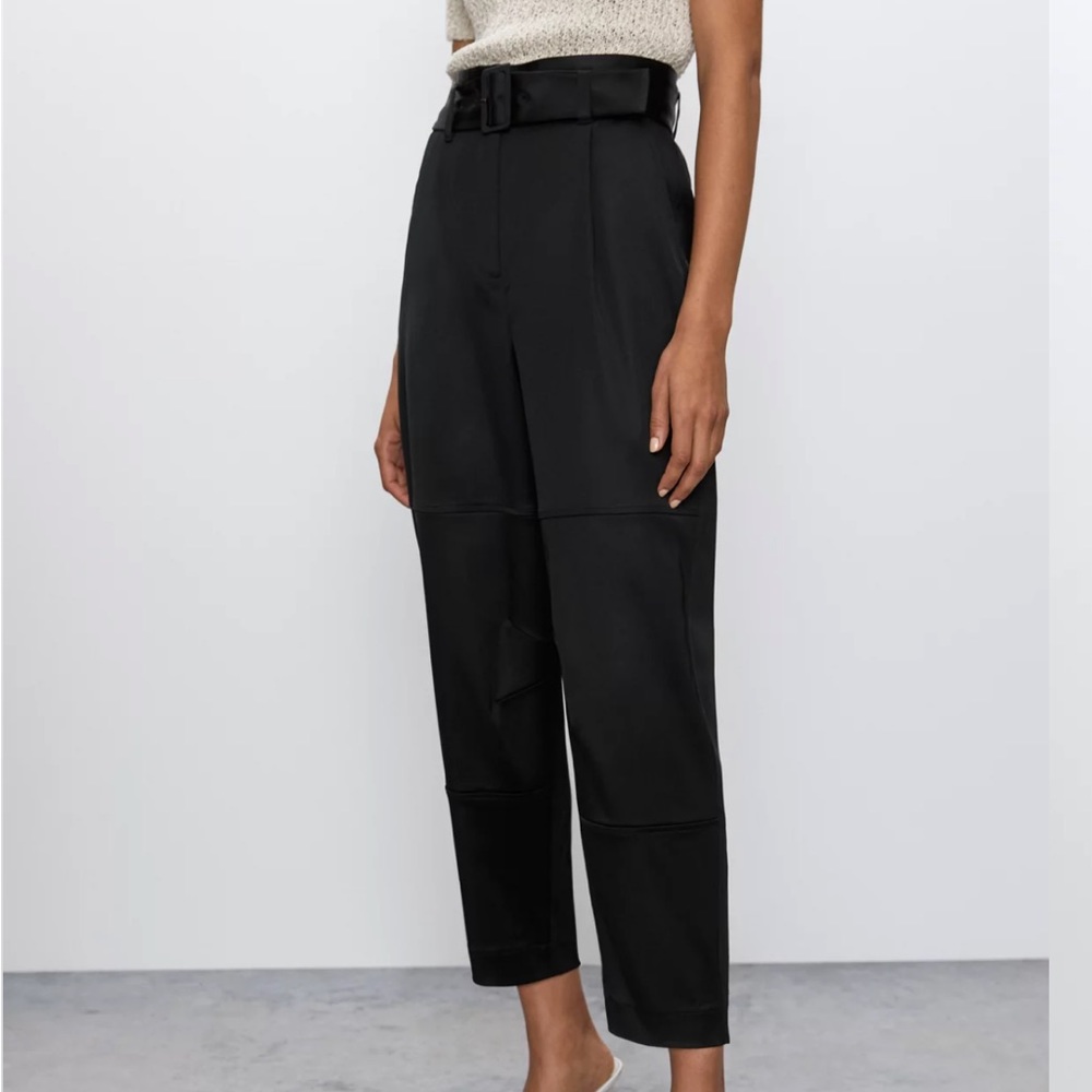 Aritzia black belted pleated pants
